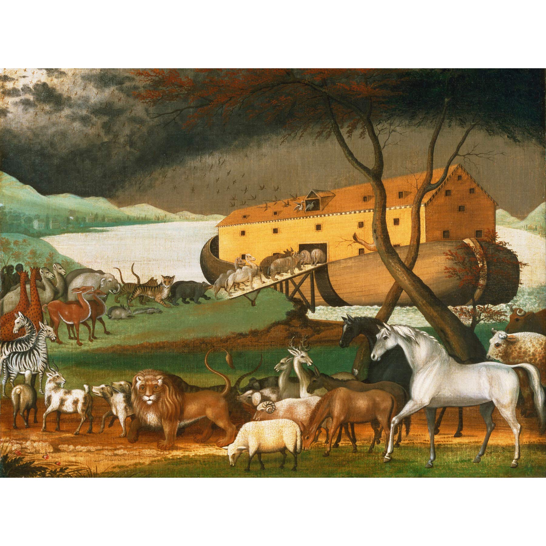 Edward Hicks American Noahs Ark Large Wall Art Print Canvas Premium Poster Mural