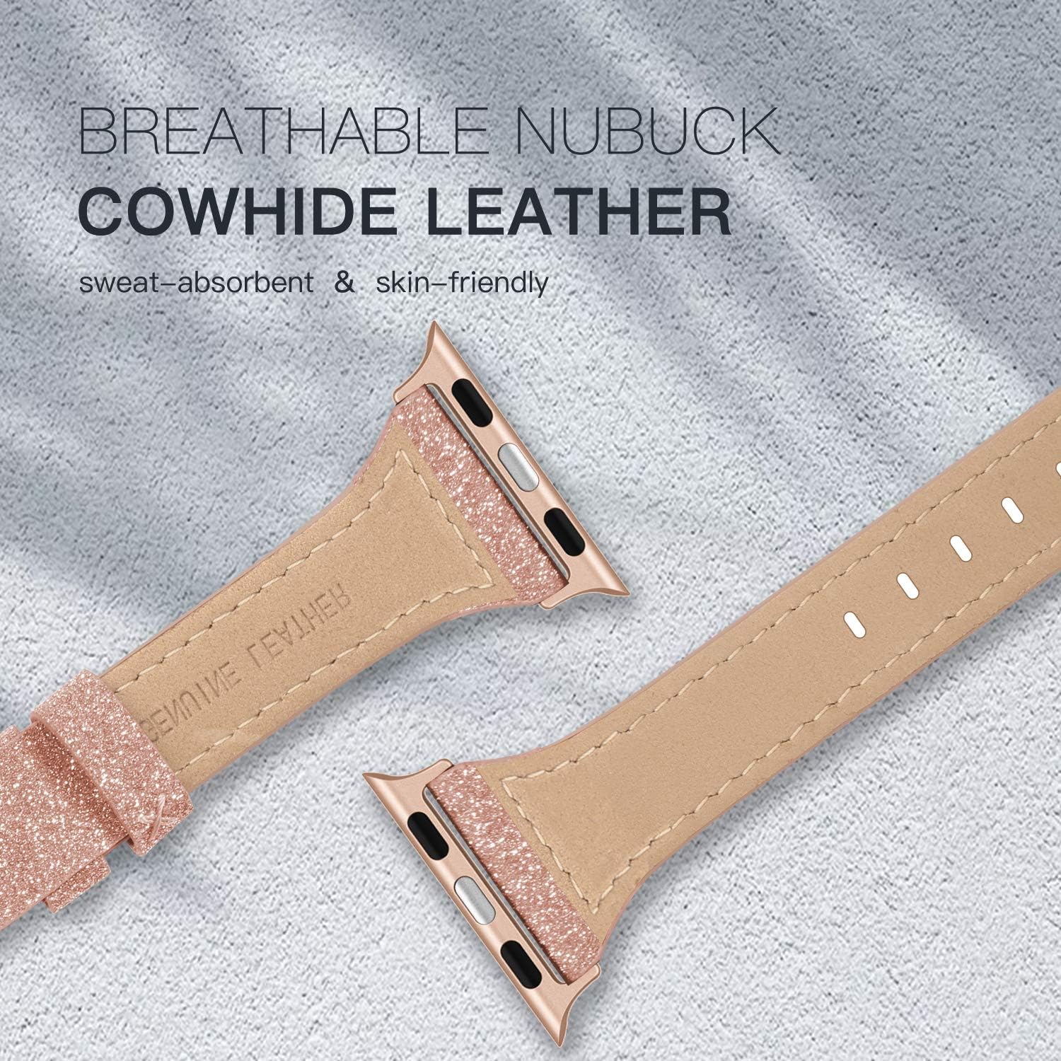 PARMPH Leather Band Compatible for iWatch 38mm 40mm 41mm 42mm(Series 10) - Image 5