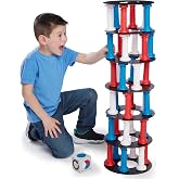 NSG Giant Tumbling Tower Game - Classic Stacking Game, 36 Colorful Pieces, Foam Dice, and Travel Storage Bag - Party Game for Friends and Family Ages 5 and up