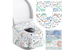 Toilet Seat Covers Disposable for Kids and Adults, YIHATA 40 Pack Extra Large Waterproof Toddler Potty Training Toilet Cover Individually Wrapped Potty liners for Public Restroom, Travel(Dinosaur)