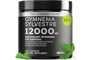 Toniiq Gymnema Sylvestre – Ultra High Potency 25:1 Extract Standardized to 75% Gymnemic Acids – 500mg Clinical Dose – Triple-Tested Purity – 120 Vegan Capsules