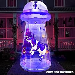 Joiedomi Halloween Inflatable UFO Decoration, 9 FT