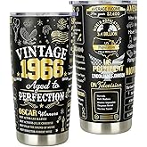 YUQIHOL 60th Birthday Gifts for Men Women - 1966 60th Birthday Decorations Gifts for Her Him Turning 60 Year Old Gift Ideas - Funny 60 Bday Gift for Mom, Dad, Wife, Husband - 20 Oz Tumbler