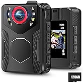 Body Camera with Audio and Video Recording: 1080P FHD Body Cam, 128GB Wearable Pocket Camera, Night Vision, 10HR Battery, 2.0" Screen Bodycam for Work, Travel, Fishing, Pet Walking, Outdoor (128GB)