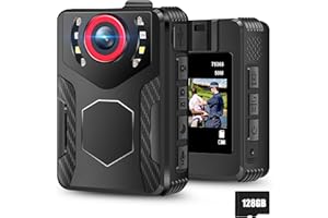 MAIGEVI Body Camera with Audio and Video Recording: 1080P FHD Body Cam with IR Night Vision Video Recorder, 10HR Battery, 2.0” Screen, 128GB Wearable Bodycam for Personal Civilians, Police Law Enforcement