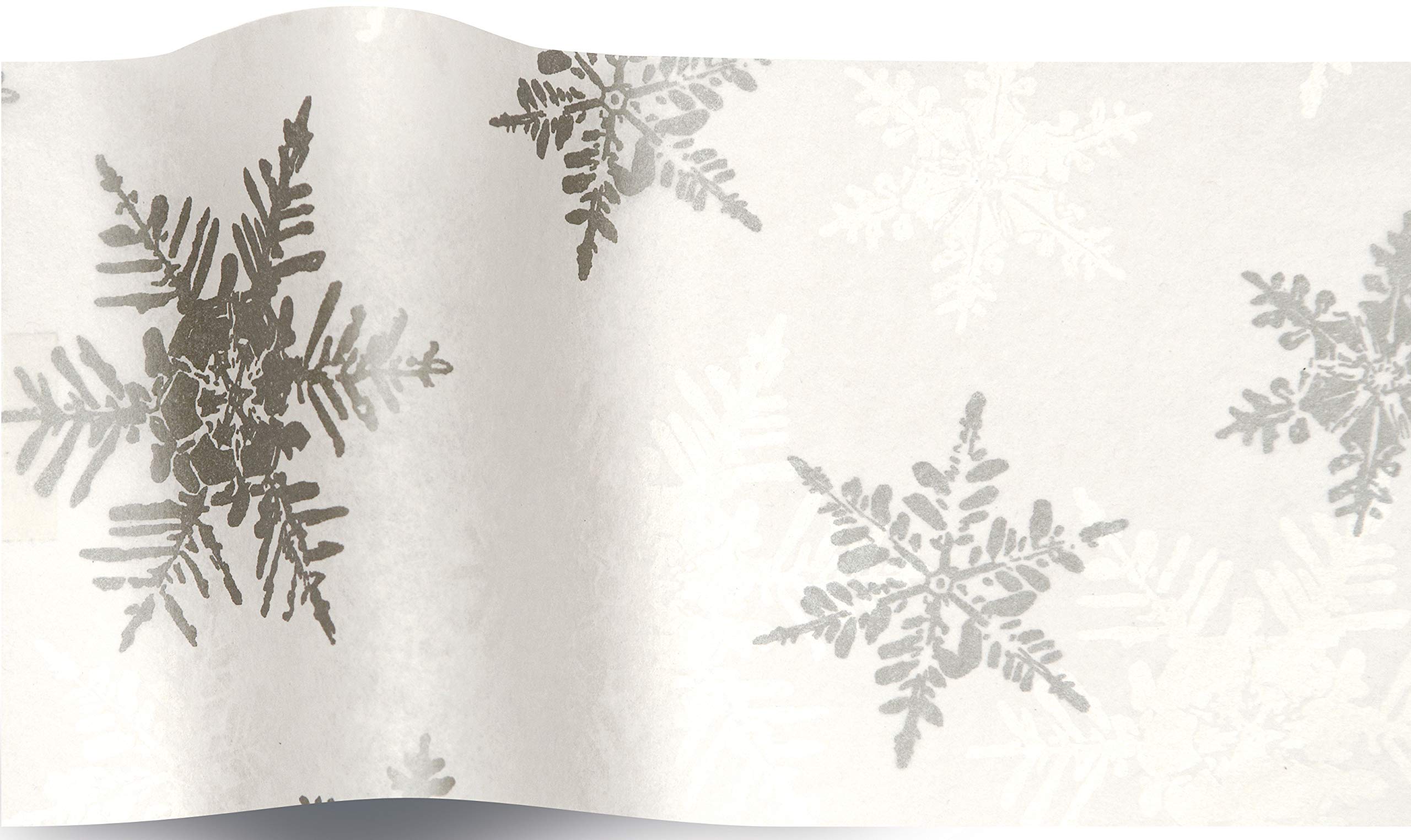 SatinWrap Luxury Printed Tissue Wrapping Paper Pearl Silver Snowflake 5 sheets