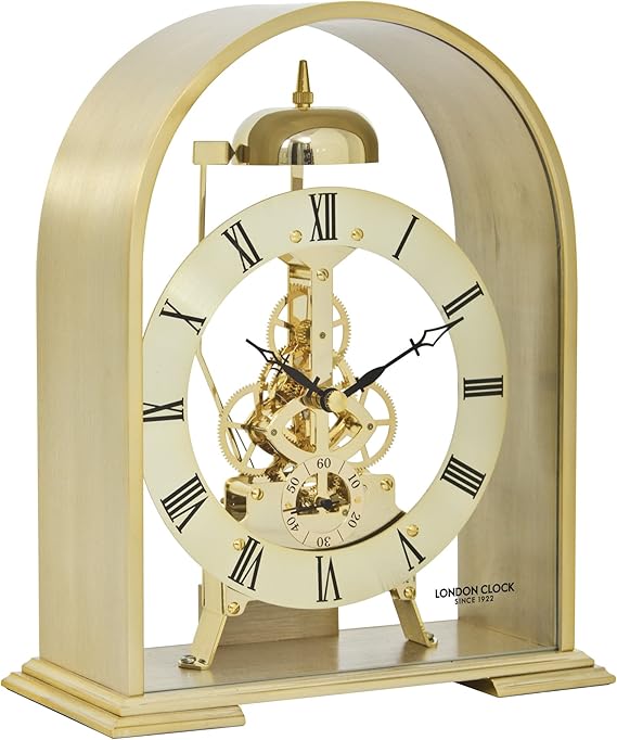 London Clock Gold Finish Skeleton Bell Mantel Clock Amazon.co.uk