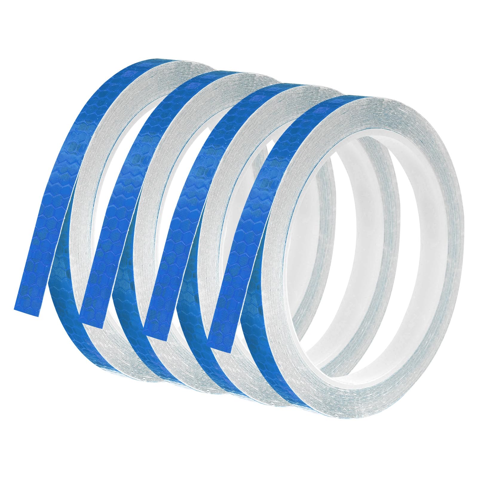 PATIKIL 0.3" x 26 FT Reflective Tape, 4 Pack Night High Visibility Waterproof Warning Safety Tape Outdoor Reflectors for Cars Bikes Motorcycles Trucks Trailers, Blue