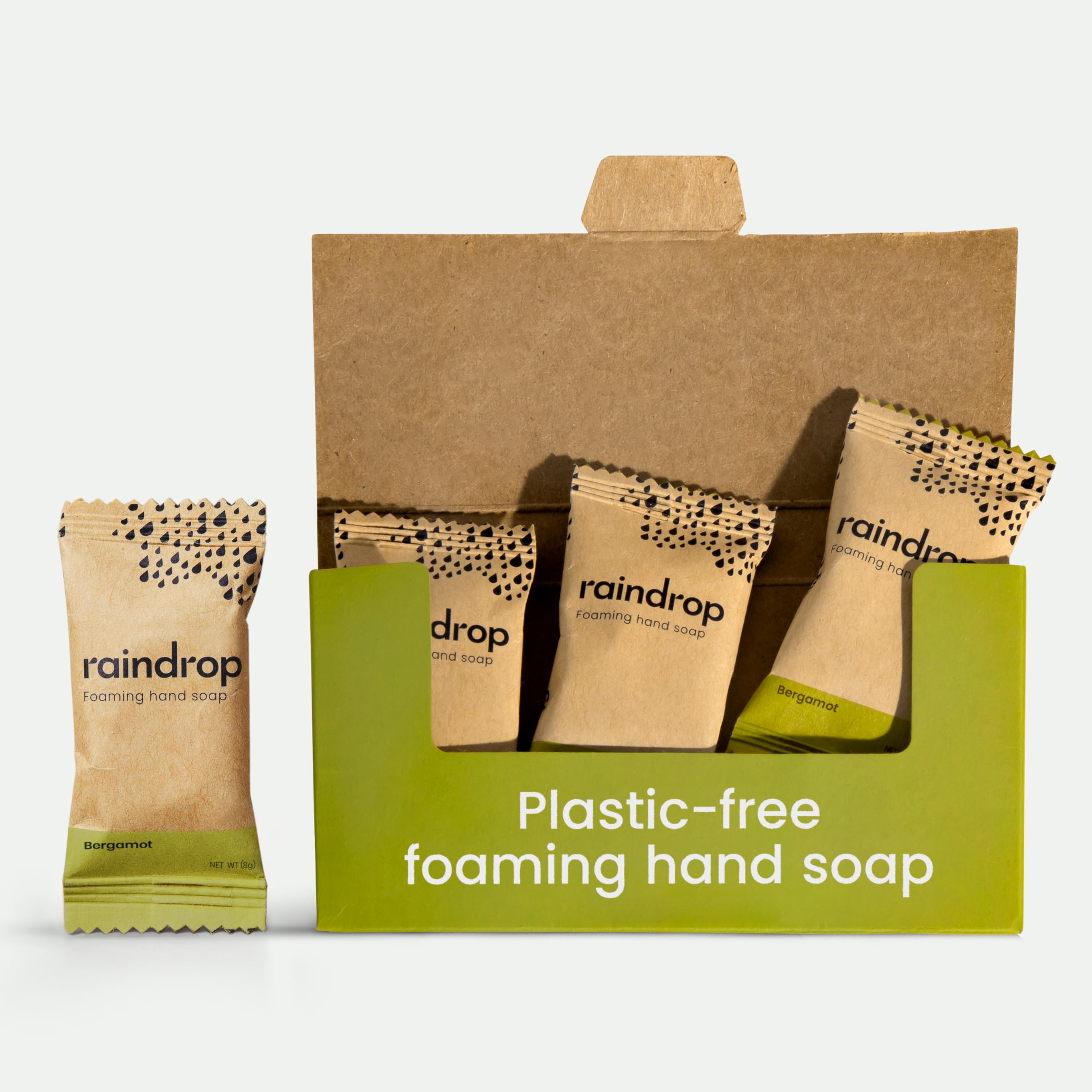 Raindrop Sustainable 4x Eco-friendly Hand Wash Refill Tablets, 1 Tablet = 1 Bottle of Soap 300 ml, Bergamot scented