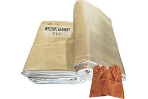 Supa Ant 6x8ft. Welding Blanket Fireproof (Pack of 2) - Heavy Duty Weld Fire Blanket Tools - Welders Cover for Men Curtain with Gloves - Large Welding Gear for Welder Accessories