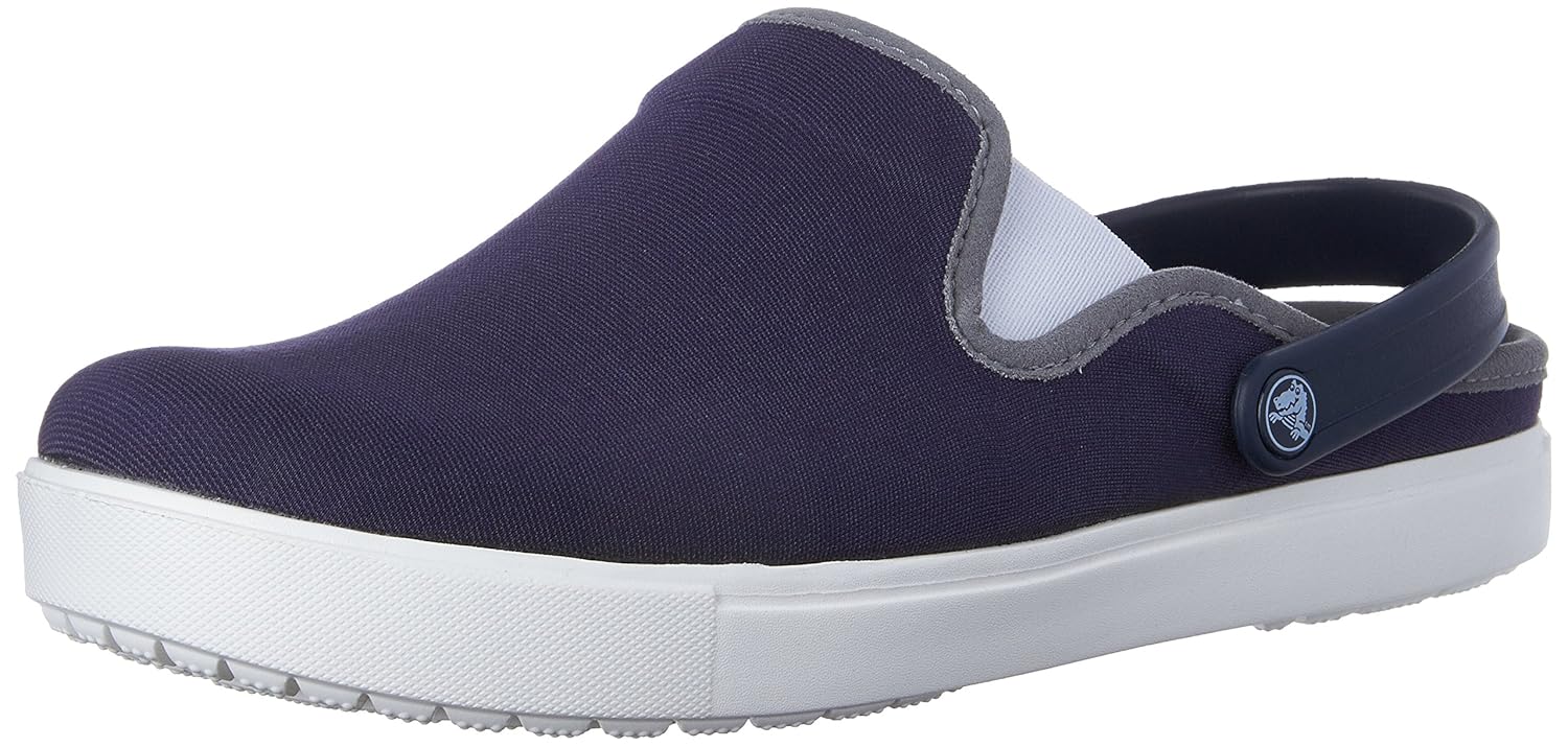 crocs unisex citilane canvas navy/white clogs