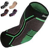 Kunto Fitness Elbow Brace Compression Support Sleeve (Shipped From USA) for Tendonitis, Tennis Elbow, Golf Elbow Treatment - Reduce Joint Pain During Any Activity!