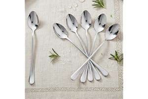 Long Handle Coffee Spoons Set of 6 Stainless Steel Specialty Espresso 7.5 Inch Stirring Spoons for Latte Tea Ice Cream Desser