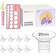 Nuliie 8PCS Flange Inserts 21mm for 24mm Flange/Shield of Most Pumps, Silicone Flange Insert for Momcozy/Spectra/Bellababy Breast Pump, Breastfeeding Essential Pumping Kit for Moms