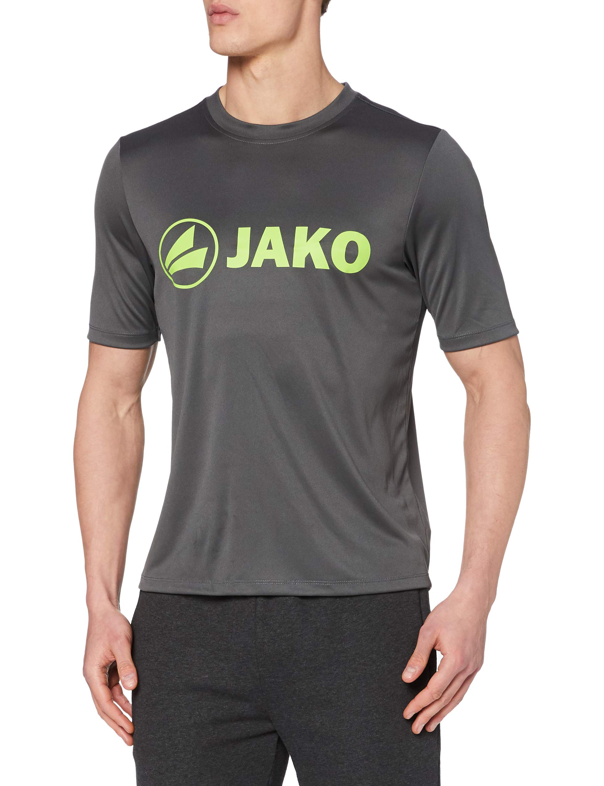 Jako Men's Function Shirt Promo, Anthracite/Lime, 3XL (Manufacturer Size:4XL)