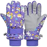 American Trends Winter Gloves for Kids Waterproof Boys Girls Cute Snow Ski Gloves Toddler Snowboarding Gloves Windproof