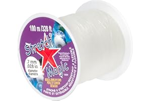Stretch Magic Elastic Beading Cord – Clear Color, 0.7mm in Diameter, 100-Meter (328 ft) - Easy to Knot, Strong & Stretchy Str
