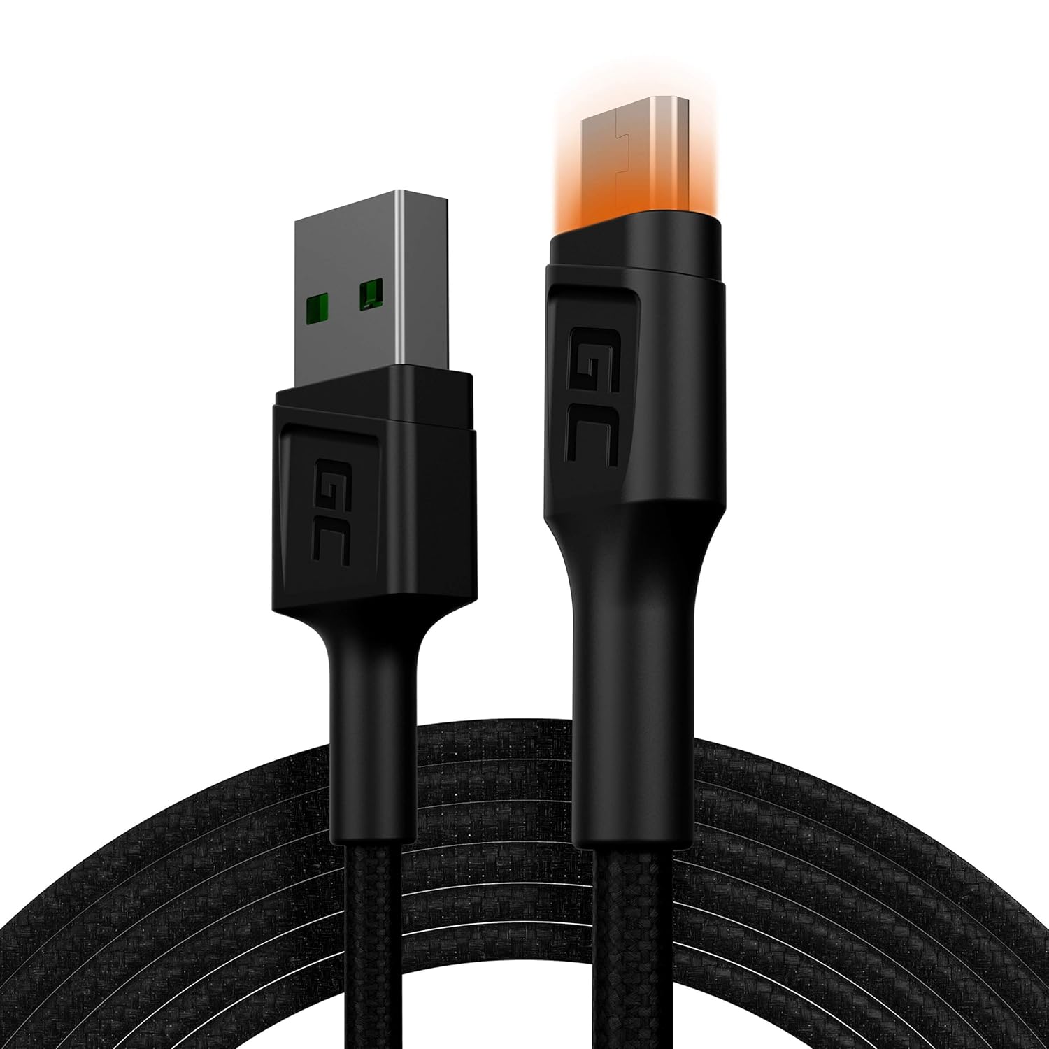 GC RAY Micro USB Cable 200cm Nylon LED Light Durable High Speed Data&Sync Fast charging with Quick Charge 3.0 for Samsung Nexus