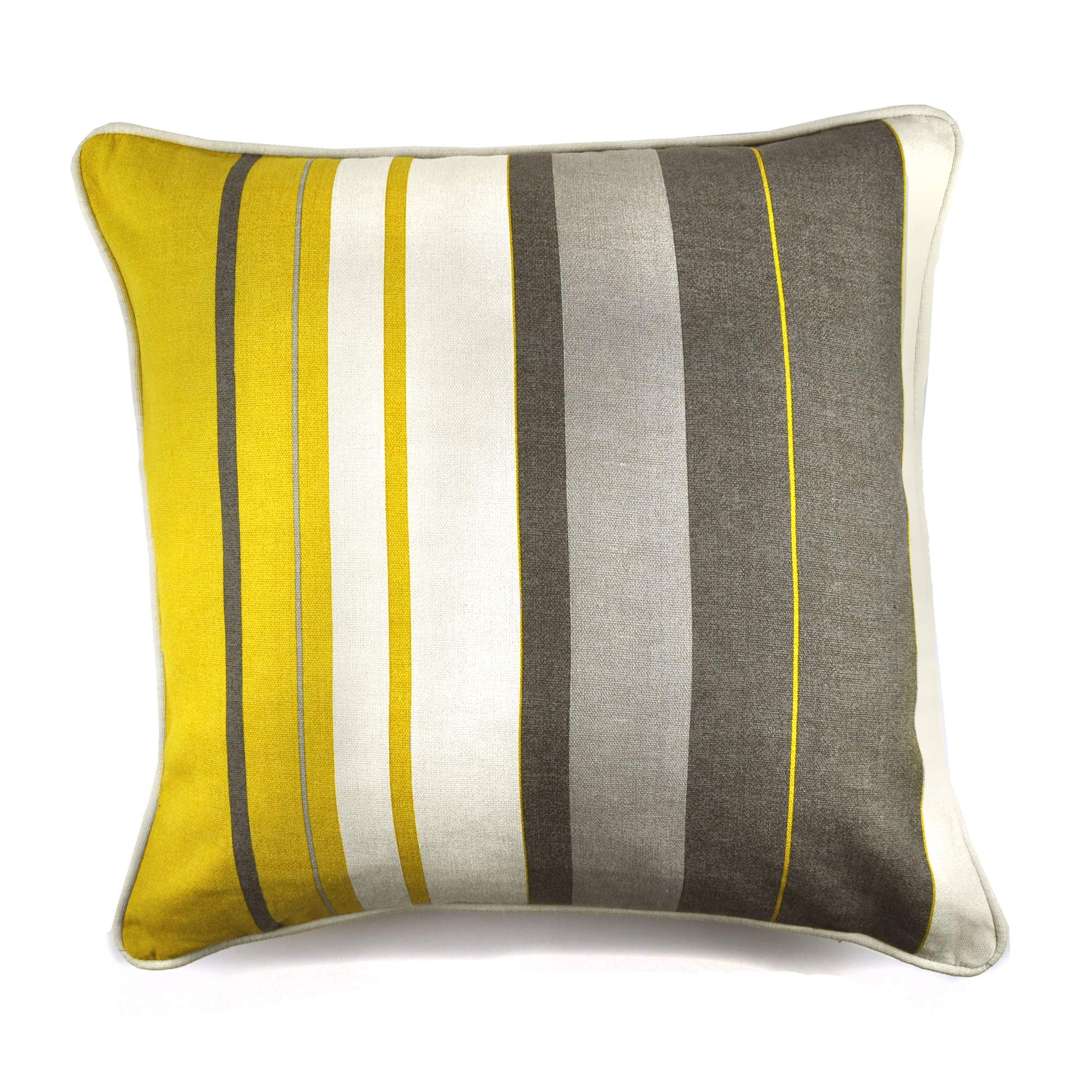 Fusion - Whitworth Stripe - 100% Cotton Filled Cushion - 43x43cm (17x17") in Ochre