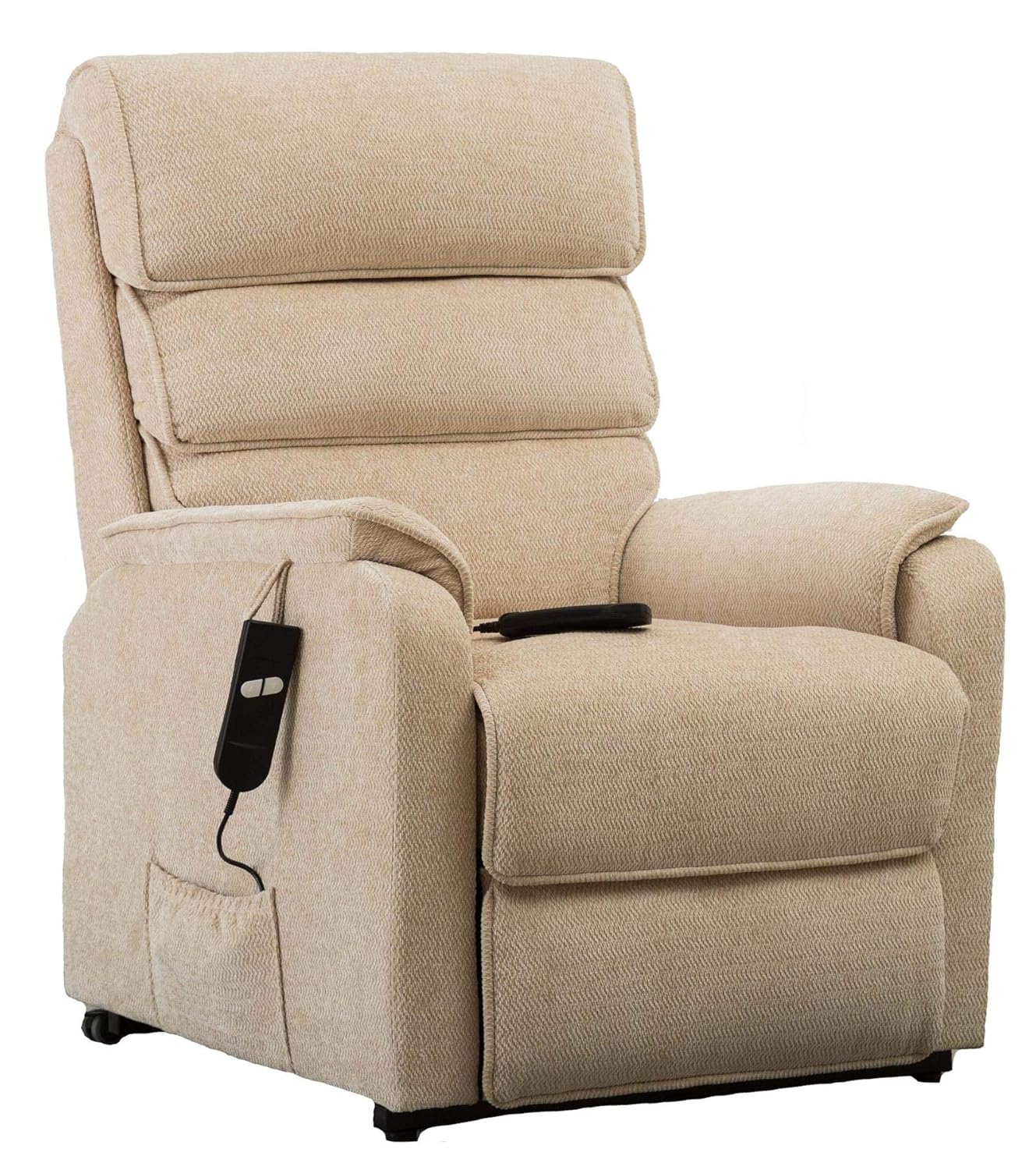 The Henley Riser Recliner Mobility Chair in Beige Fabric 6 Point Massage & Heat Amazon.co
