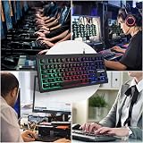 Lumsburry 88-key UK Layout Compact Wired Keyboard RGB Backlit 12 Shortcuts view 7