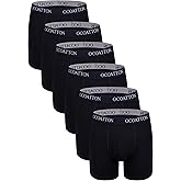 OCOATTON Men's Boxer Briefs Cotton Underwear With Fly 6-Pack
