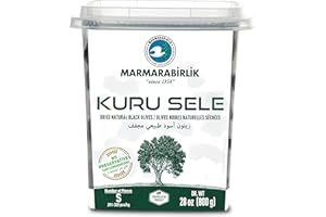 TIAMOWEN Dried Sele Large Black Olives -1.76oz (Marmarabirlik İri Kuru Sele Siyah Zeytin) by Marmara Birlik