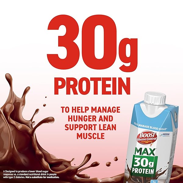 BOOST GLUCOSE CONTROL MAX 30G PROTEIN NUTRITIONAL DRINK, RICH CHOCOLATE, 11 FL OZ (PACK OF 12), PACKAGING MAY VARY