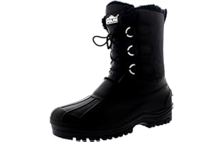 Polar Mens Muck Lace Up Short Nylon Winter Snow Rain Lace Up Casual Duck Boots