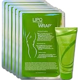 Lipo Applicator Body Wrap With Guarana, Green Tea, and Seaweed Wraps Works for Stomach Belly Legs Arms Abdomen. 6 Wraps + Gel