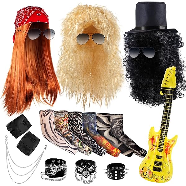Amazon.com: Mepase 26 Pcs Halloween Rock Star 80s Costumes for Men Amazon.com: Mepase 26 Pcs Halloween Rock Star 80s Costumes for Men