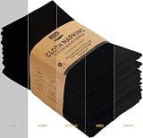Utopia Kitchen 12 Pack Cotton Blend Cloth Napkins 50x50cm Black view 5