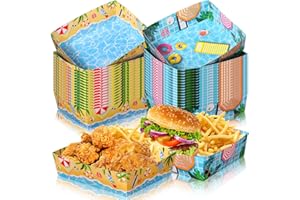 Ziliny 36 Pcs Summer Pool Beach Party Supplies 5 lb Beach Ball Large Paper Serving Snack Trays for Summer Hawaii Tropical Party Swimming Pool Favors