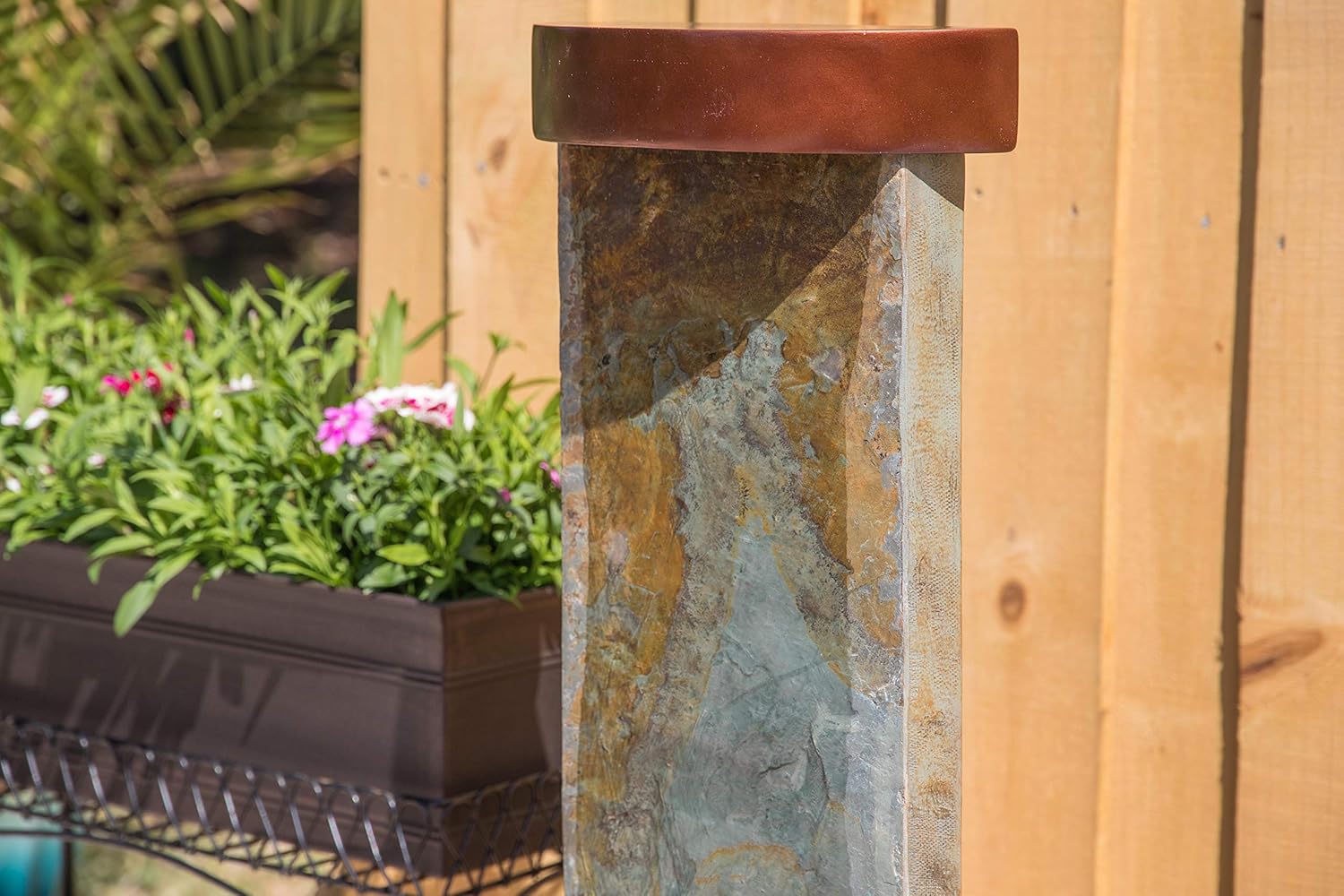 Kenroy Home 51027SLCOP Riverbed Fountains, 26" H, Slate and Copper Finish : Garden & Outdoor
