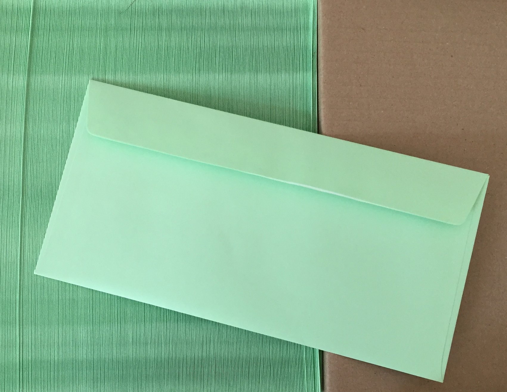 250 Envelopes, 220 mm x 110 mm, Light Green, Mint Green, Peel and Sea, Caribic from Igepa
