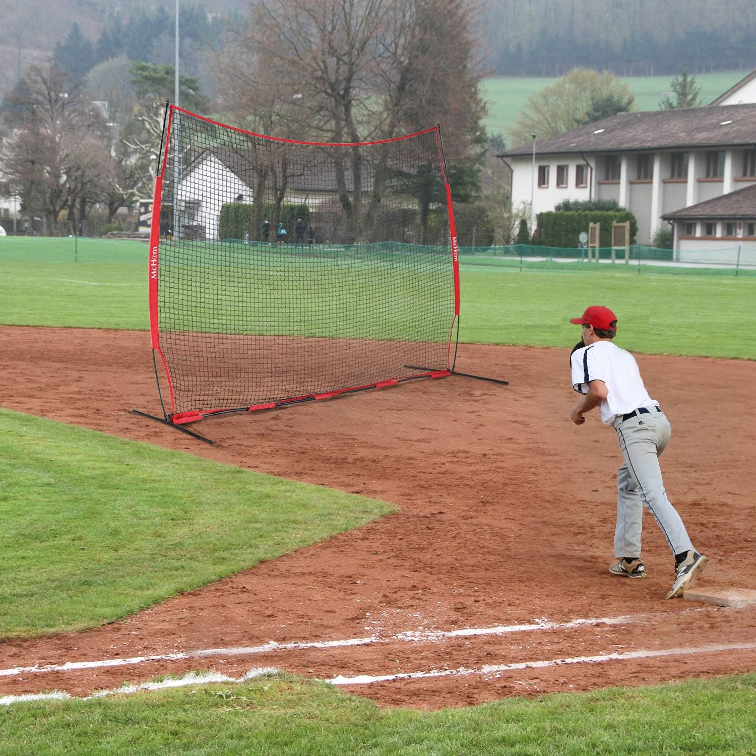 McHom 12ft x 9ft Sports Barrier Net | Backstop for Baseball, Softball, Soccer, Basketball, Lacrosse and Field Hockey | Collapsible and Portable : Sports & Outdoors