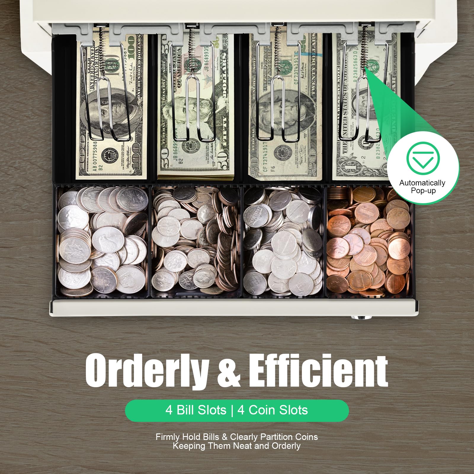 SNKOURIN Cash Register,Electronic Pos System Cash Register With 48 Keys