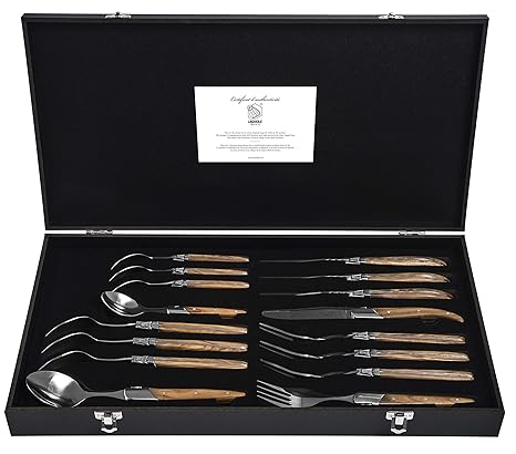 Laguiole Style de Vie Besteckset Luxury Line, 16-teilig, Olivenholz