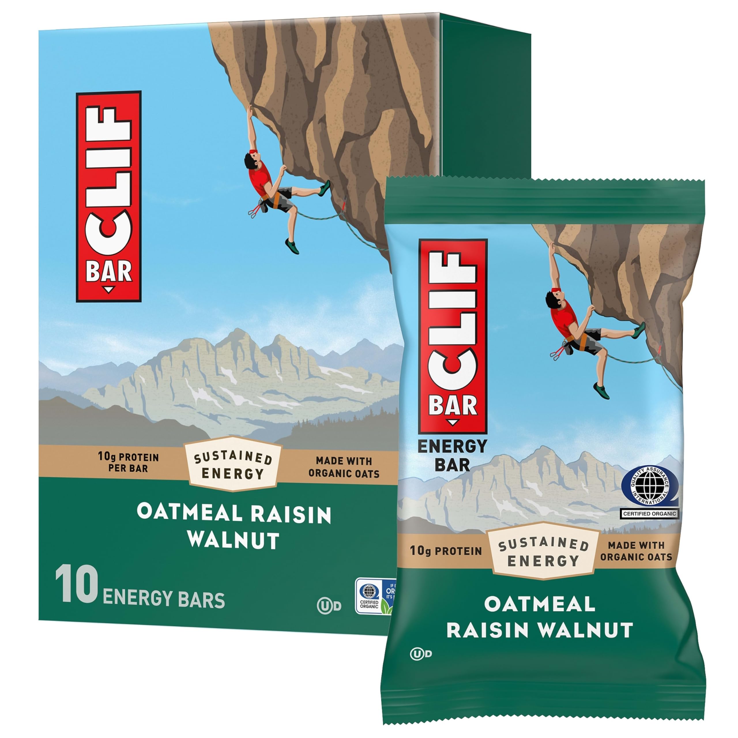Photo 1 of CLIF BAR - Energy Protein Bars - Oatmeal Raisin Walnut - Made with Organic Oats - Energy Bars - Non-GMO - (10 Pack) exp date 01/26/2026