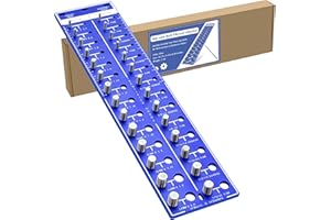 DASUNWAT Thread Checker, 28 Nut and Bolt Thread Checker, 14 Metric & 14 Standard Sizes, Bolt Nut Identifier Gauge with Inch and Centimeter Ruler, Solid Aluminum Bolt Size Board and Thread Gauge, Blue