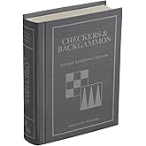 Checkers and Backgammon Vintage Bookshelf Edition by WS Game Company, Linen Wrapped Book Box & Slipcase - Reversible Board, Wooden Pieces - Checkers and Backgammon Sets for Adults & Kids Ages 6+