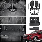 JOULARISE Floor Mats Cargo Mat Backrest Mats Trunk Lower Storage Mat for 2019-2025 Subaru Ascent Accessories, All-Weather TPE Trunk Mat Cargo Liner Door Sill Protector(Floor Mats+2-in-1 Cargo Mat)