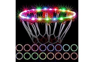 RAIPOMENT LED Basketball Hoop Lights, Remote Control Waterproof Basketball Rim Lights with 17 Colors and 7 Lighting Modes, Super Bright to Play at Night Outdoors, Good Gift for Christmas Children