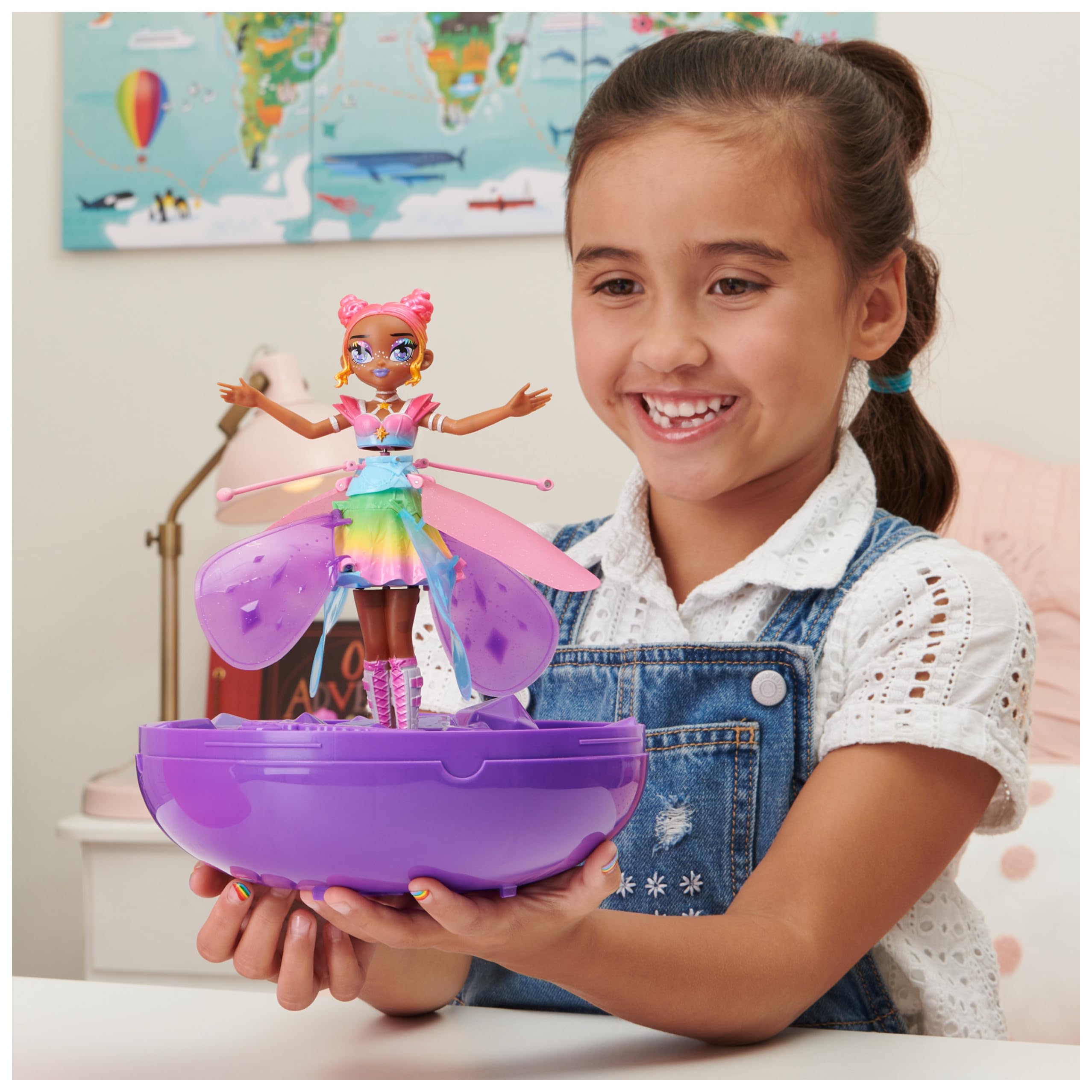 Hatchimals Pixies, Crystal Flyers Rainbow Glitter Idol Magical Flying Toy Doll with Lights, Girls Gifts, Kids Toys for Girls Ages 6 and up