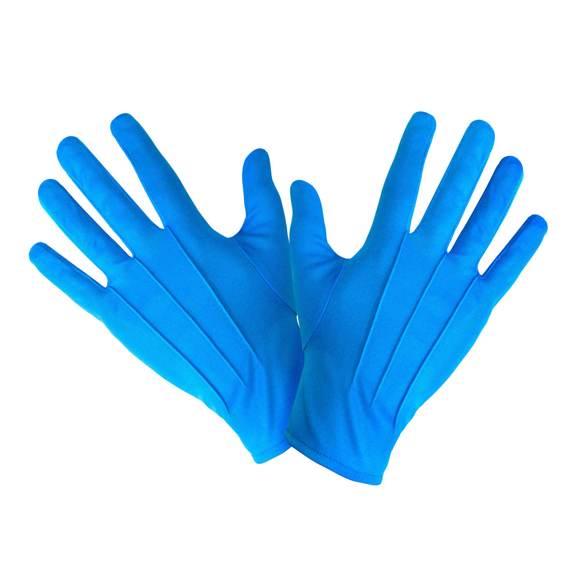 Short Turquoise Short Spandex & Velvet Gloves for Fancy Dress Costumes Accessory