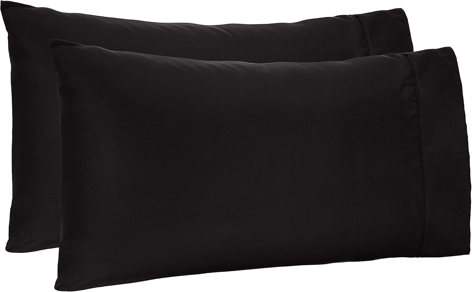 Basics Lightweight Soft Easy Care Microfiber Pillowcases - 2-Pack, Standard, Black: Home & Kitchen