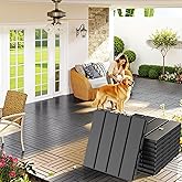 Goovilla Plastic Interlocking Deck Tiles, 9 Pack, 12"x12" Each, Dark Grey | Waterproof Outdoor Flooring All Weather Use, Patio Floor Decking Tiles for Porch Poolside Balcony Backyard Concrete
