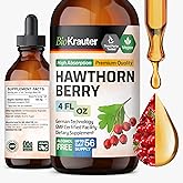 BIO KRAUTER® Hawthorn Berry - Pure Vegan Hawthorne Berry Supplement - Used for Overall Support & Daily Wellness - Liquid Drops 655 mg per Serving - Alcohol & Sugar Free, 4 Fl.Oz 56 Days of Supply