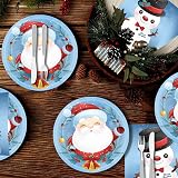 POPOYU 37Pcs Christmas Party Tableware Set Santa Snowman Plates Napkins view 7