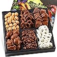 Snackberry Premium Chocolate Gift Box – Valentines Day Chocolate - Gourmet Assortment with Chocolate Pretzels, Maple Nuts, Yogurt Pretzels & Milk Chocolate Caramels – Perfect for Holidays, Birthdays & Corporate Gifts